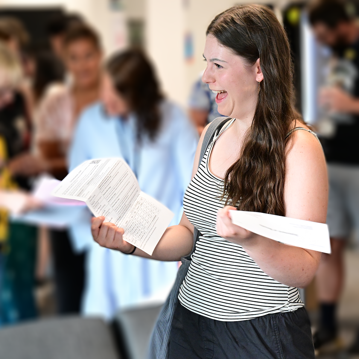 Silverdale sixth formers receiving their exam results