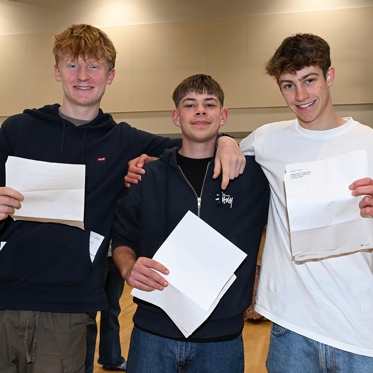 Students receiving their exam results