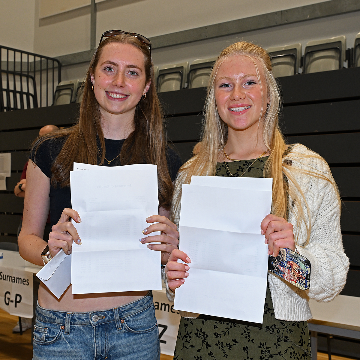 Students receiving their exam results