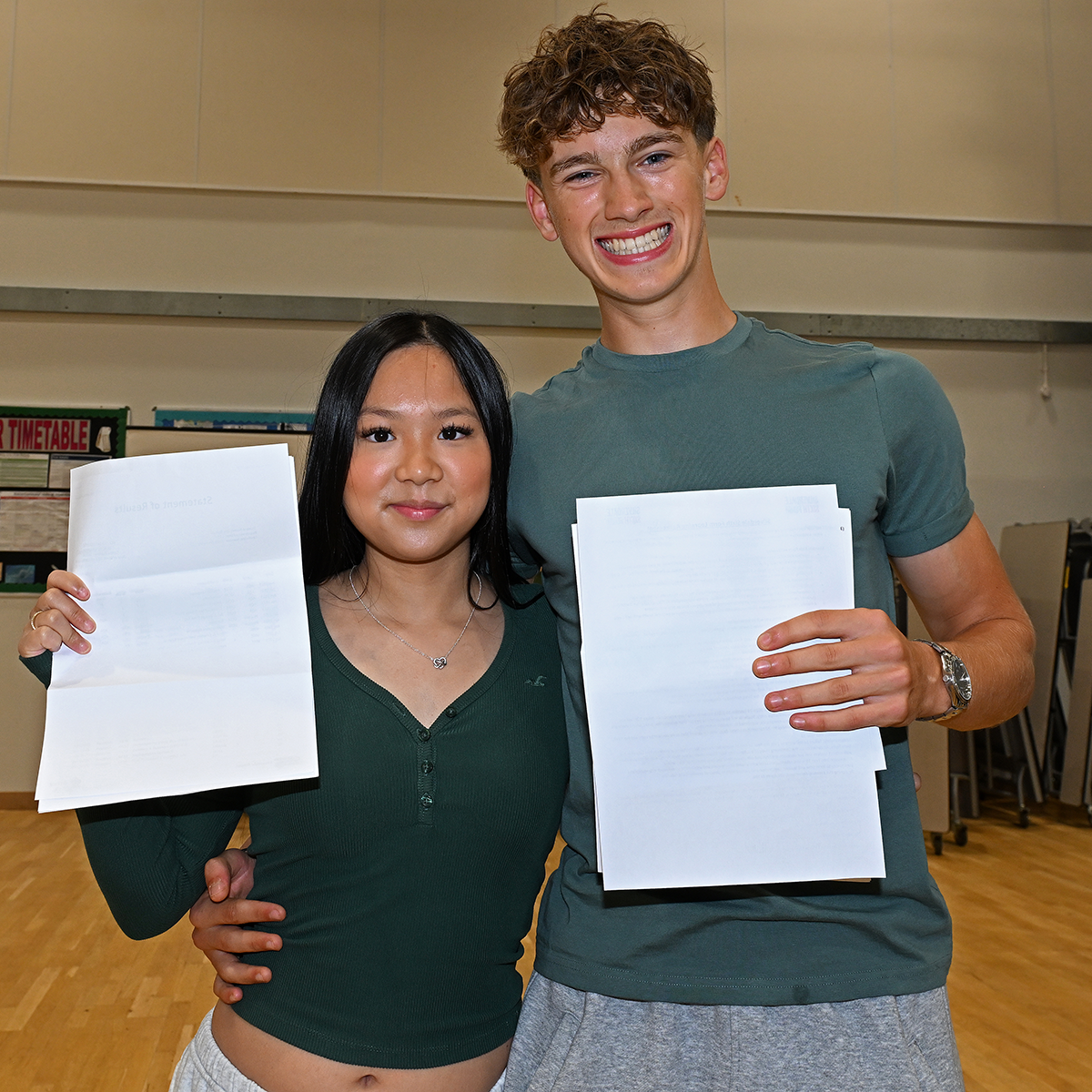 Students receiving their exam results