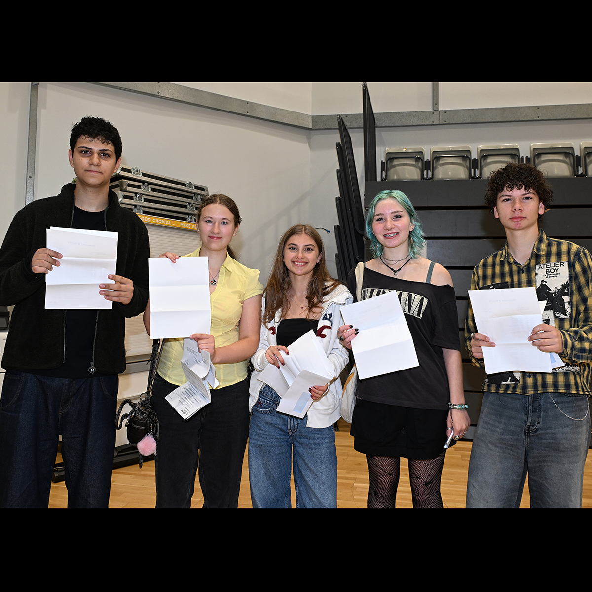 Students receiving their exam results