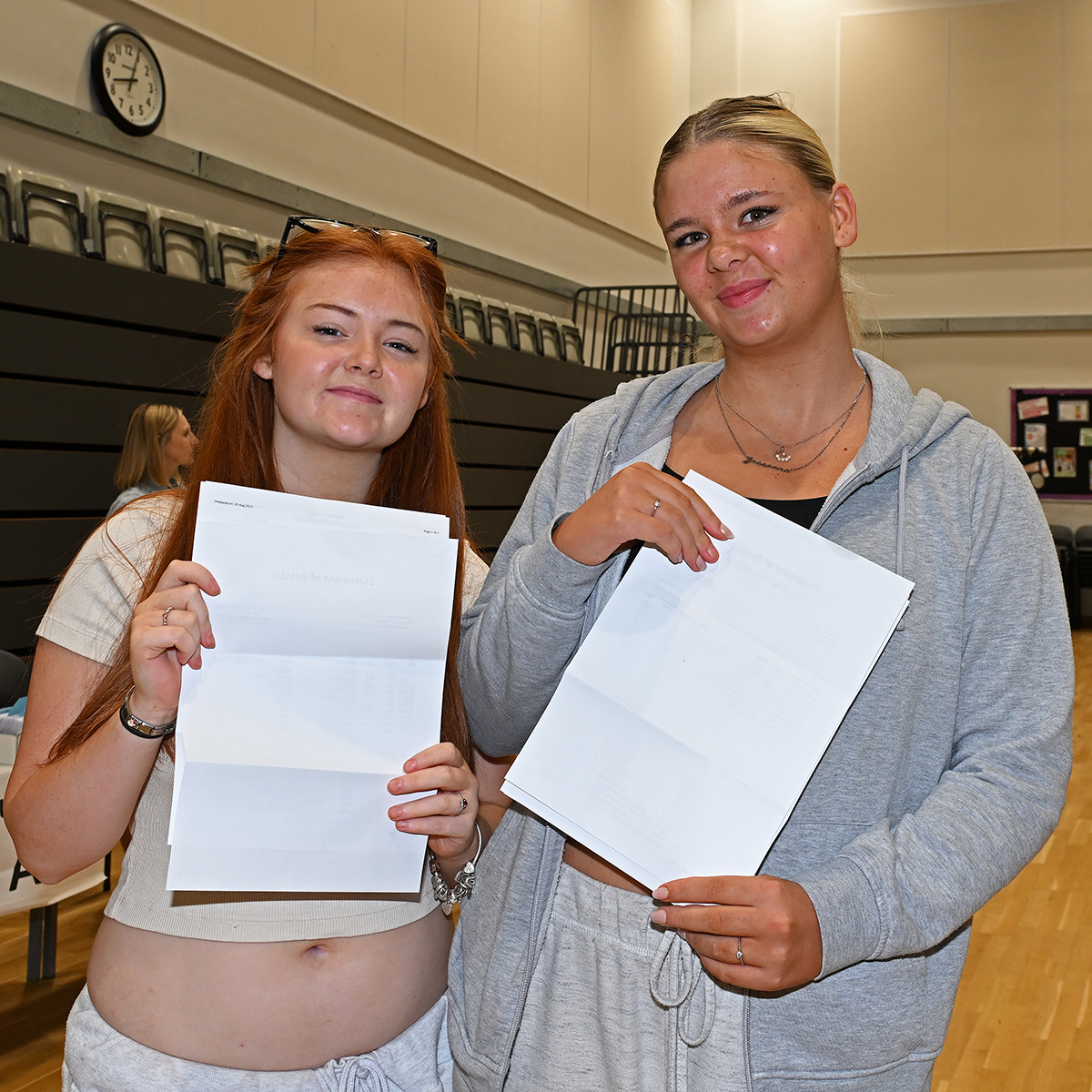 Students receiving their exam results