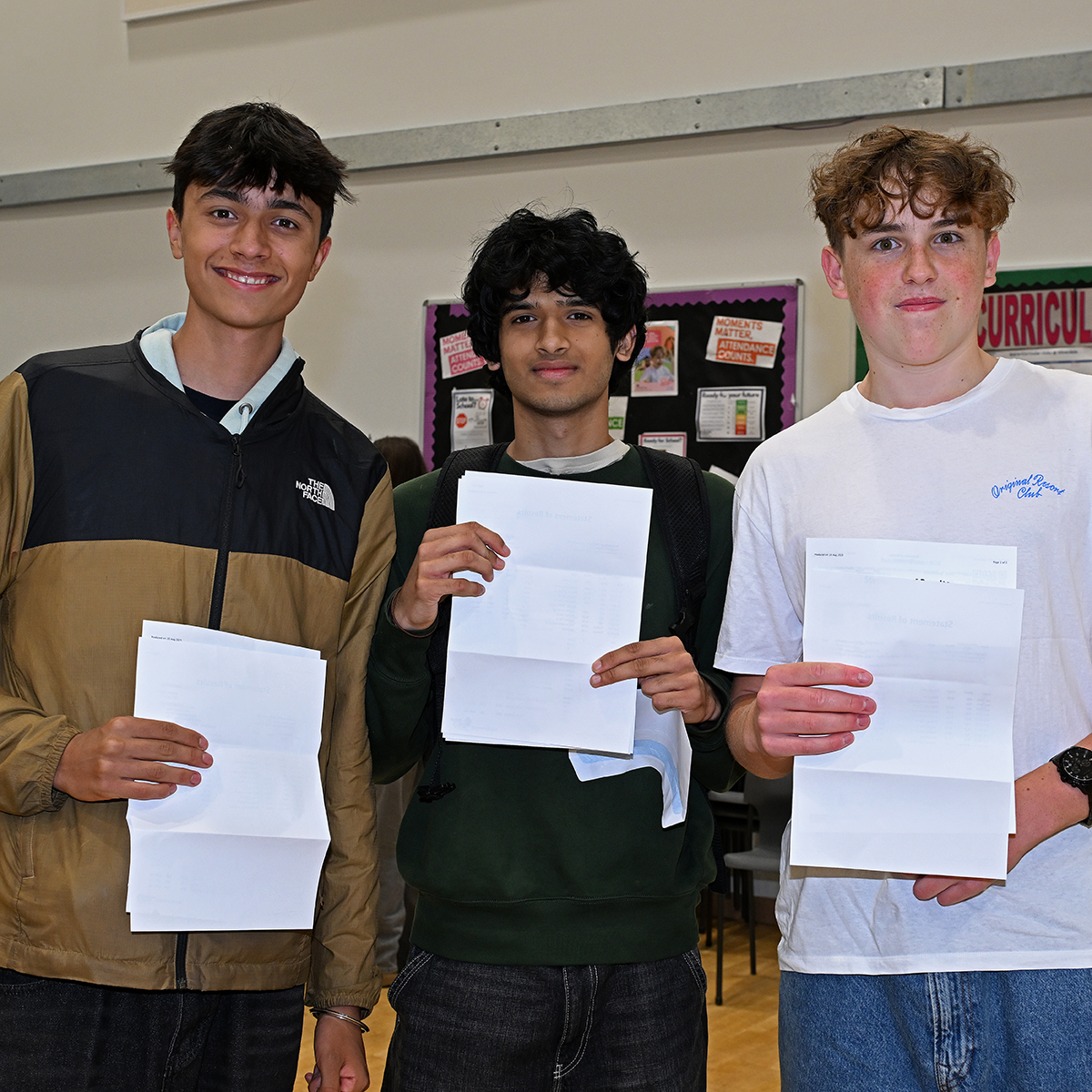 Students receiving their exam results