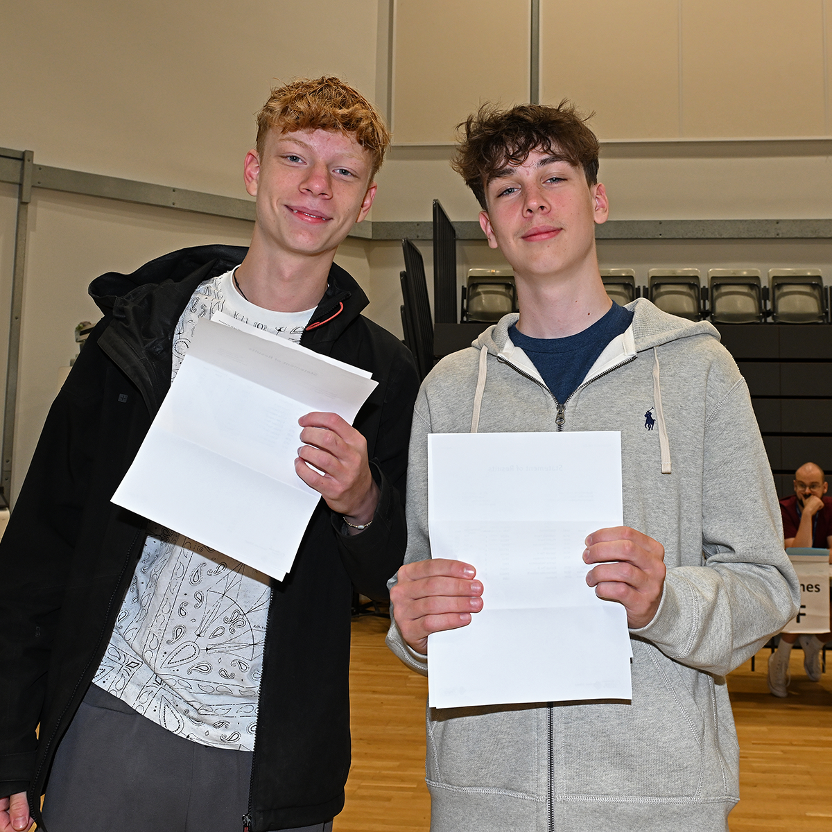 Students receiving their exam results