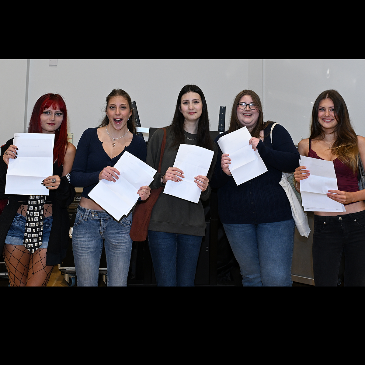 Students receiving their exam results