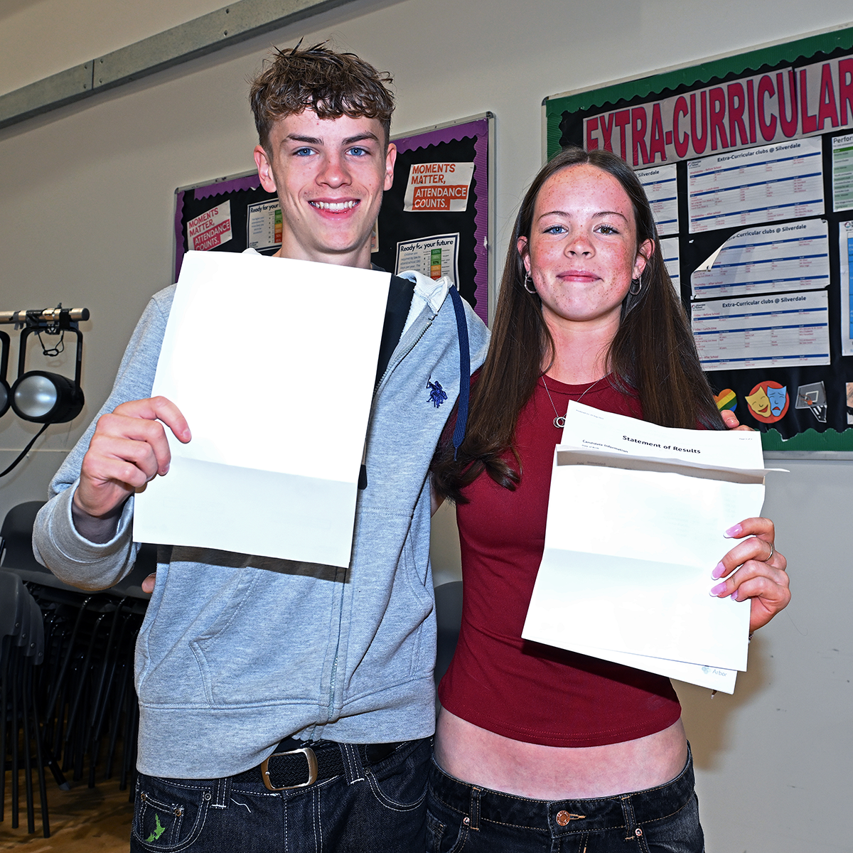 Students receiving their exam results