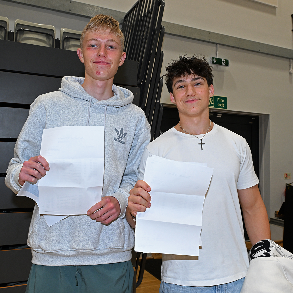 Students receiving their exam results