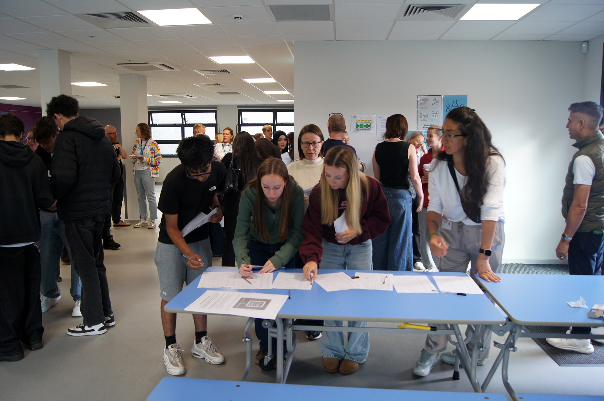 Silverdale students looking at their results on GCSE results day 2026